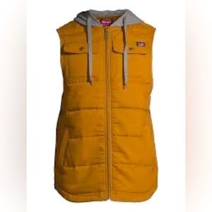 Wrangler Workwear Men's Flex Work Vest with Comfort Fleece Hood Size L/G (42-44)